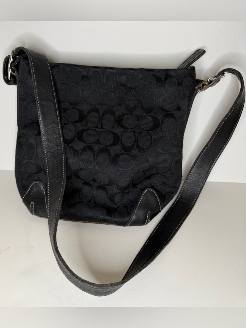 Coach Black Signature Jacquard Crossbody Bag